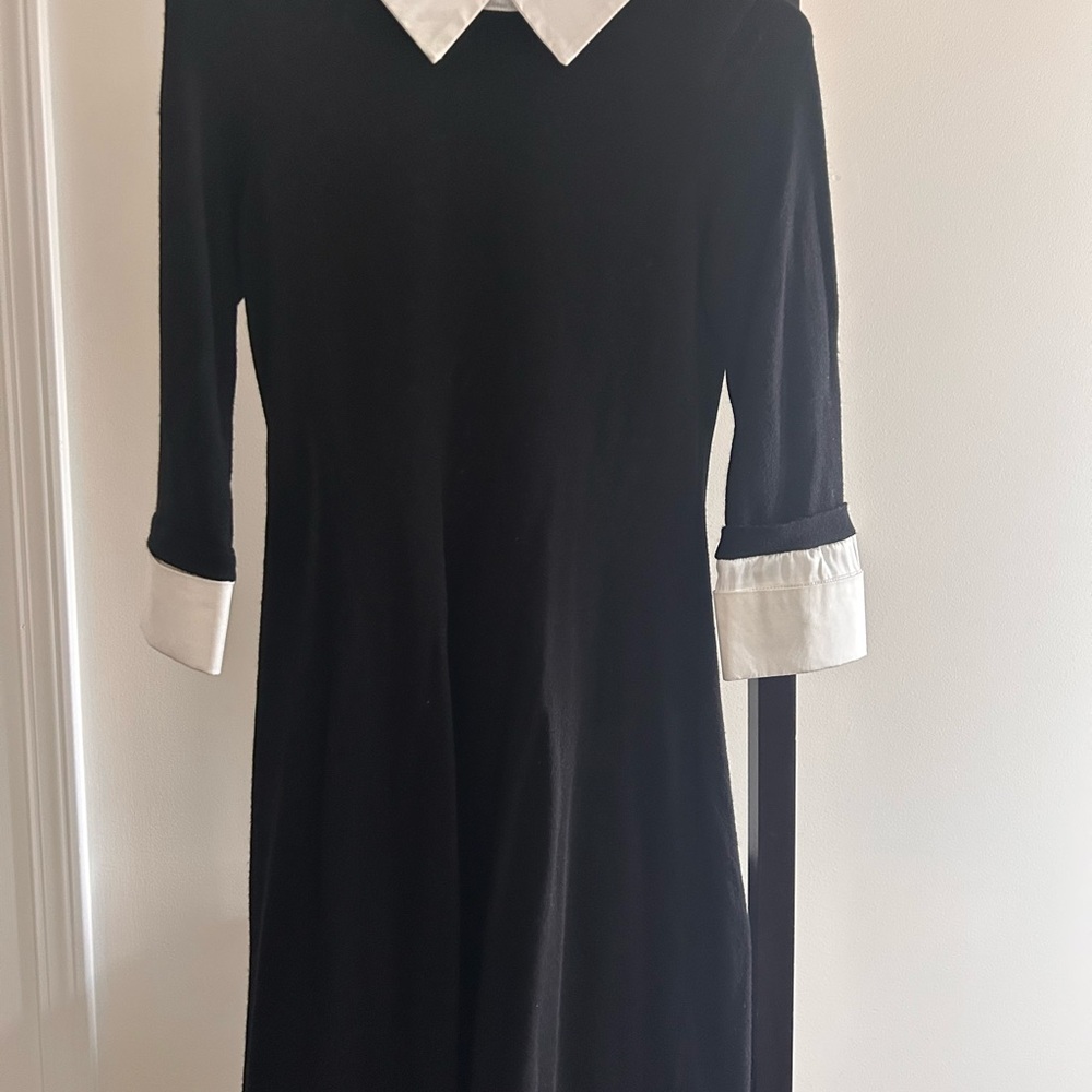 Tahari Black and White Wool Dress